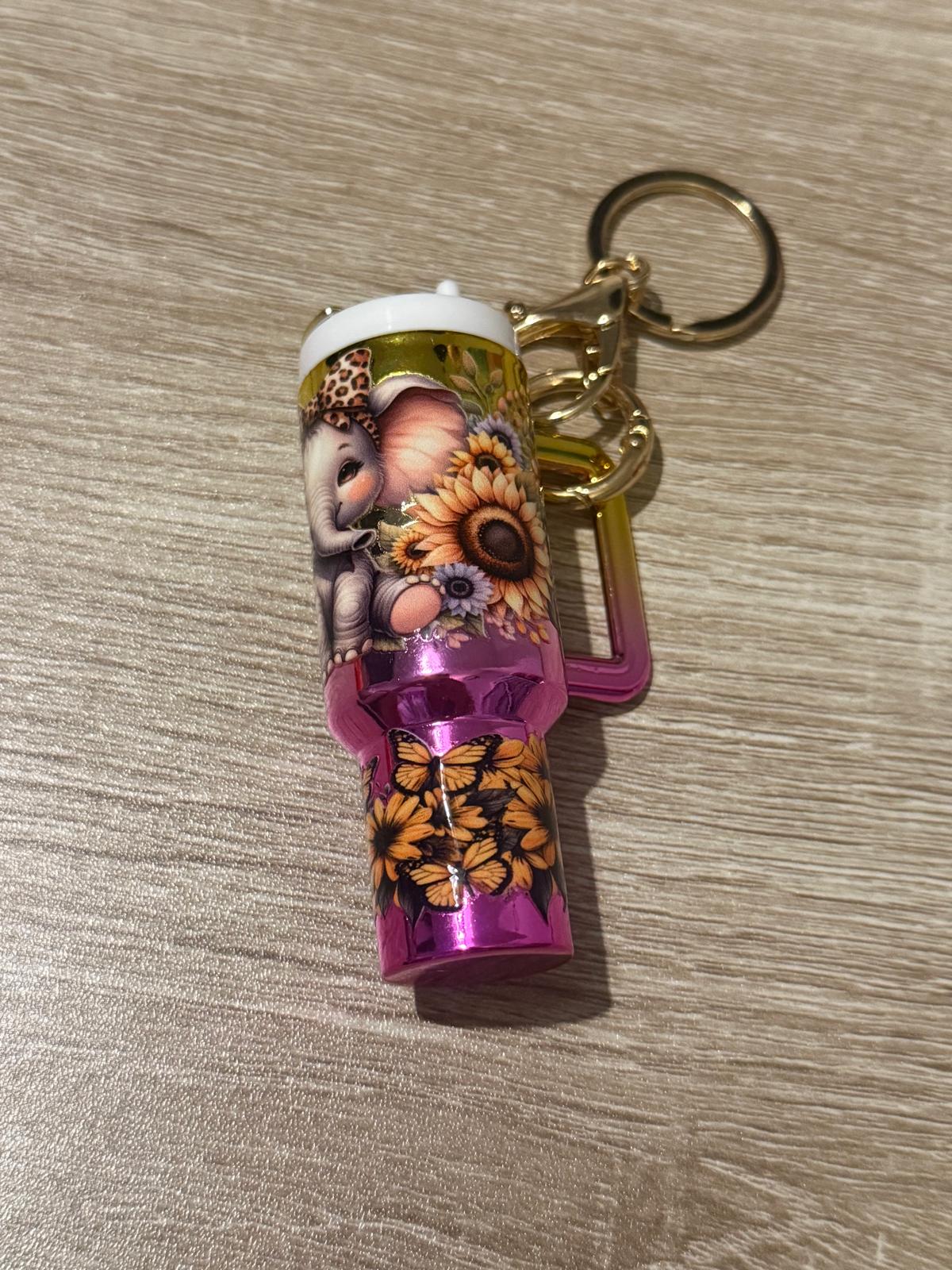 Mini Stanley Lip Balm Holder Keyring with Baby Elephant Wrap