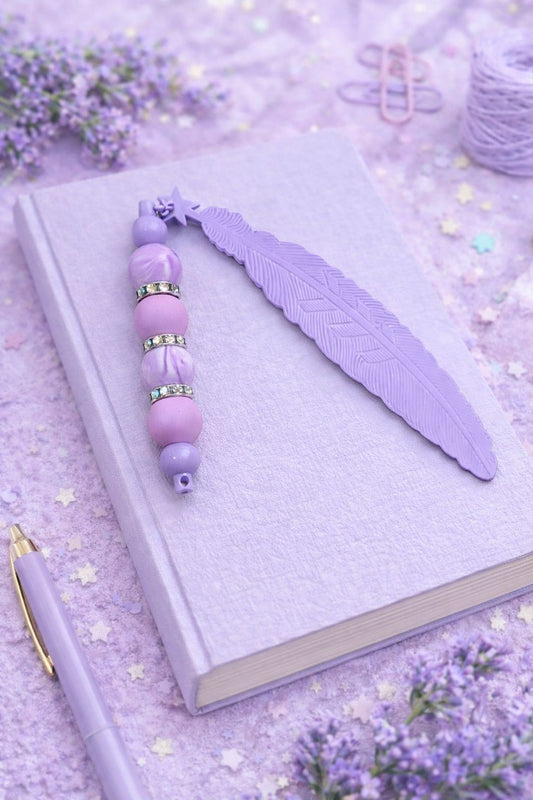 Personalised Purple Silicone Feather Bookmark