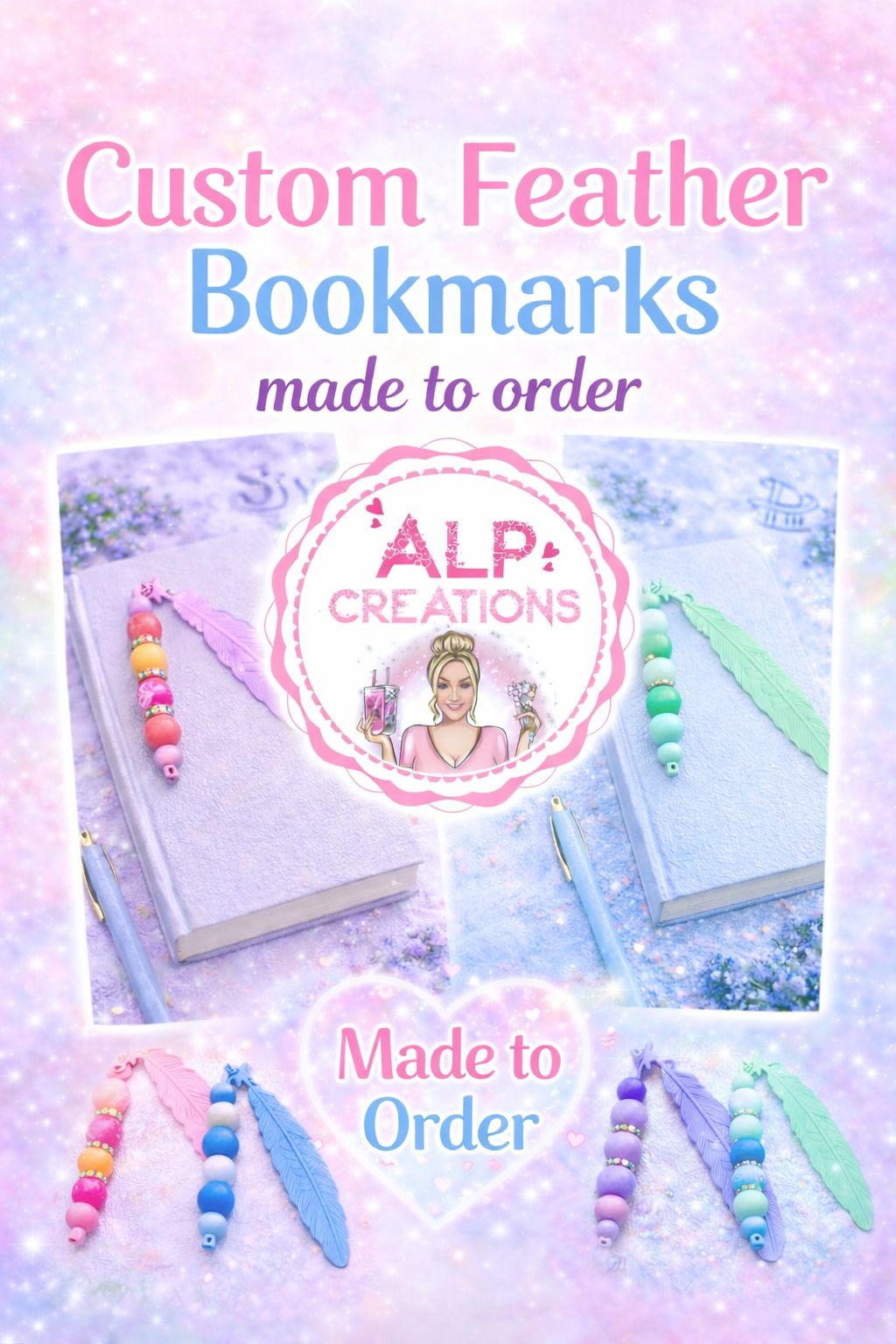 Custom Feather Bookmark - Made to Order