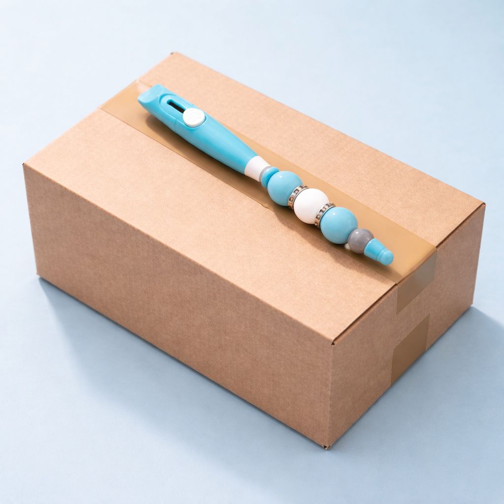 Blue Beaded Box Cutter/Opener