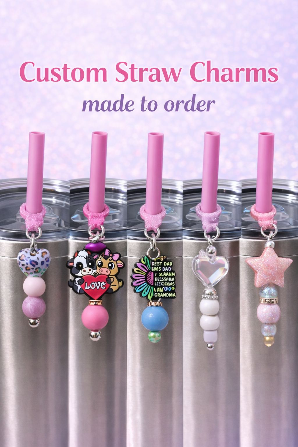 Custom Straw Charms – Made to Order