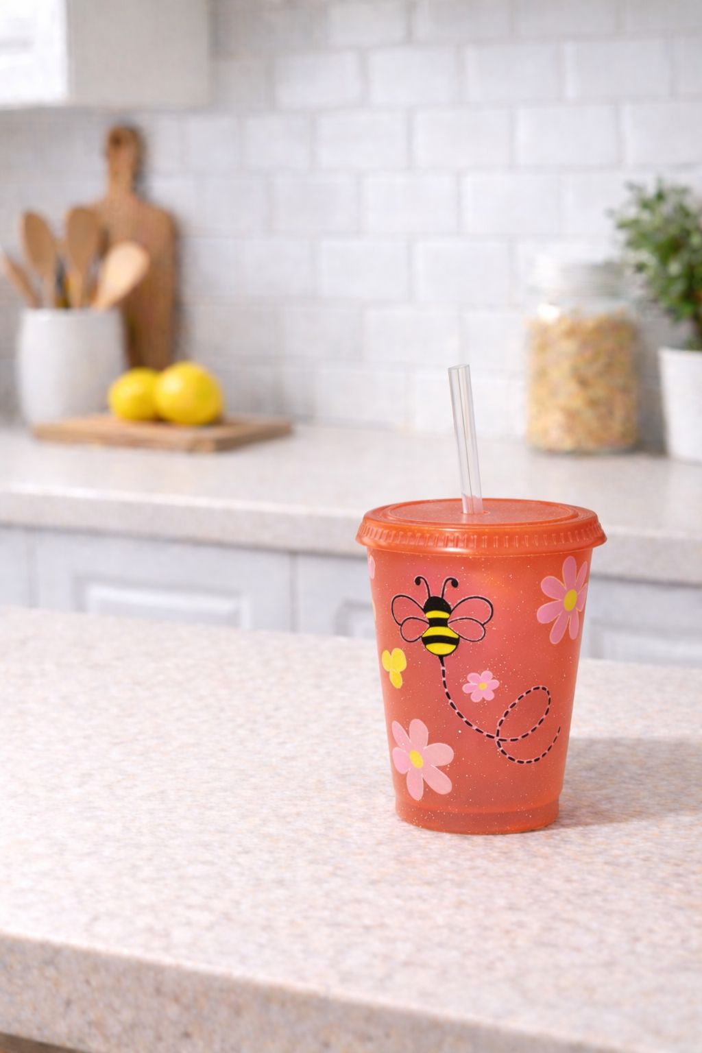 16oz Bee & Flower Cold Cup