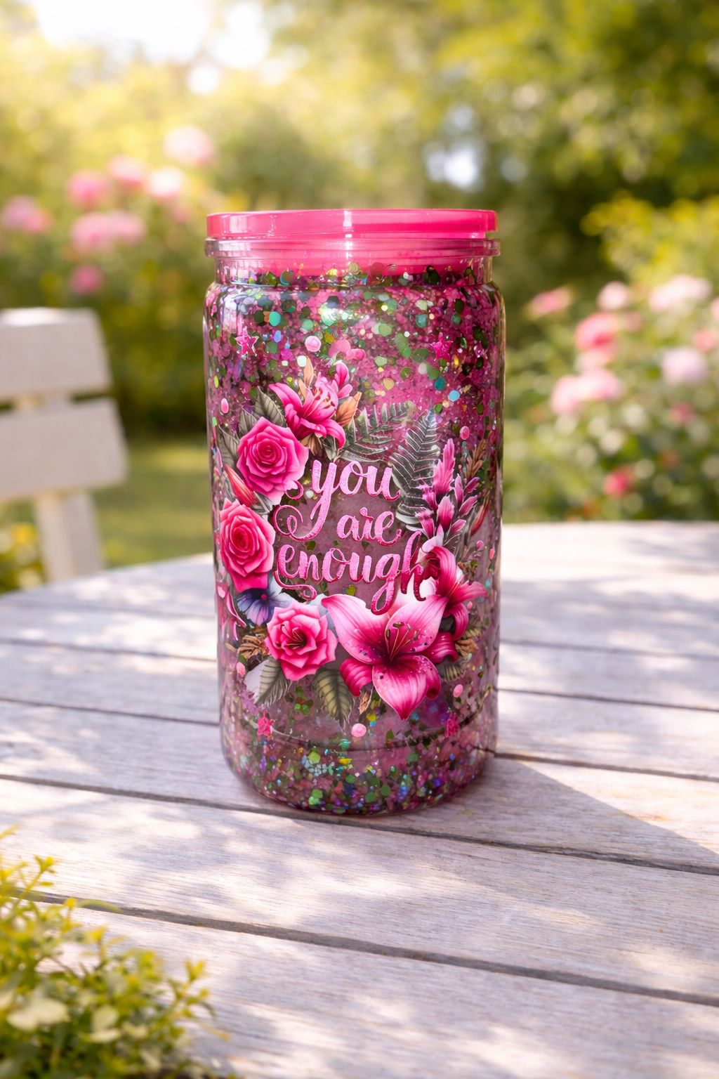 16oz “You Are Enough” Snow Globe Cup