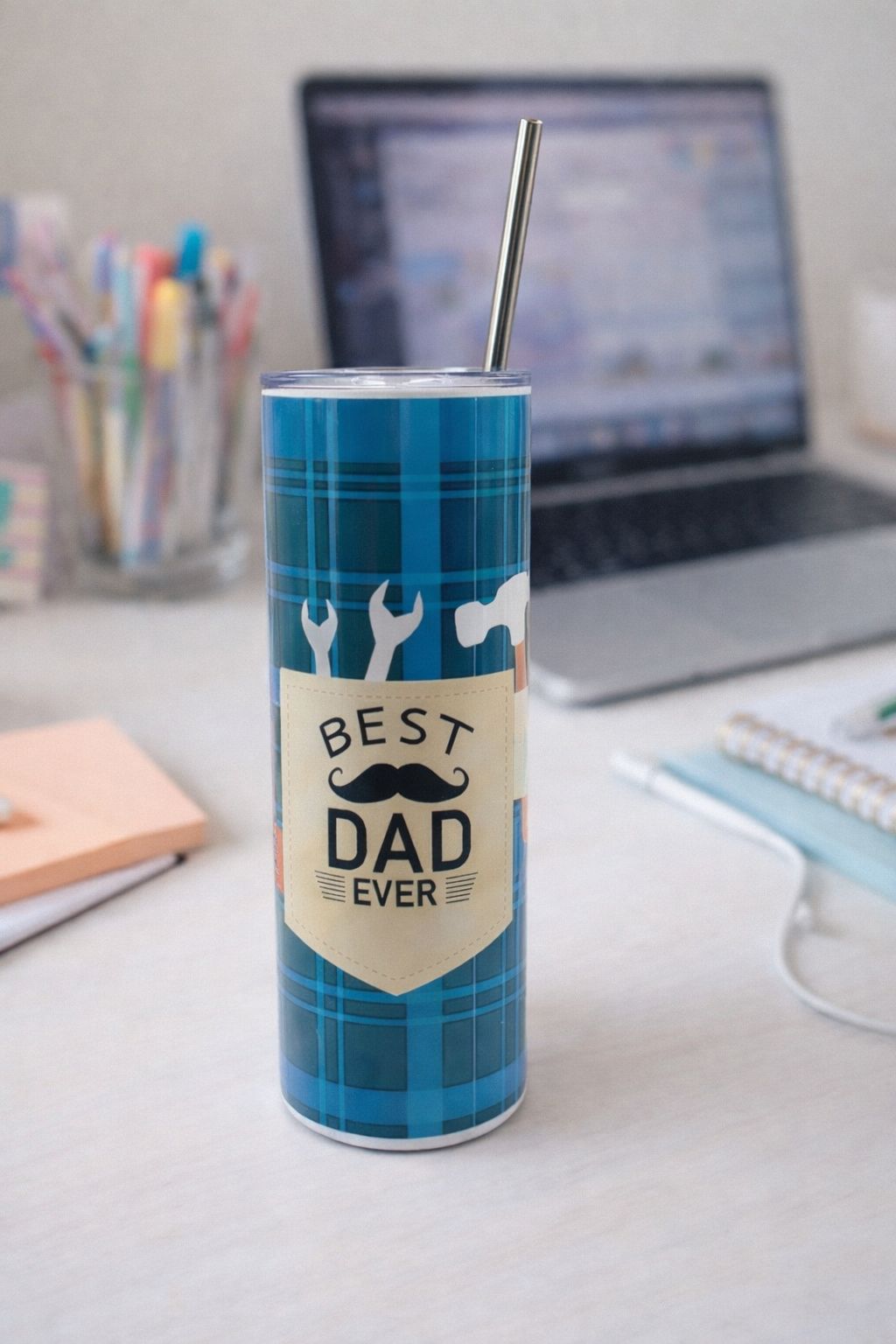 20oz Sublimation Tumbler with Best Dad Wrap