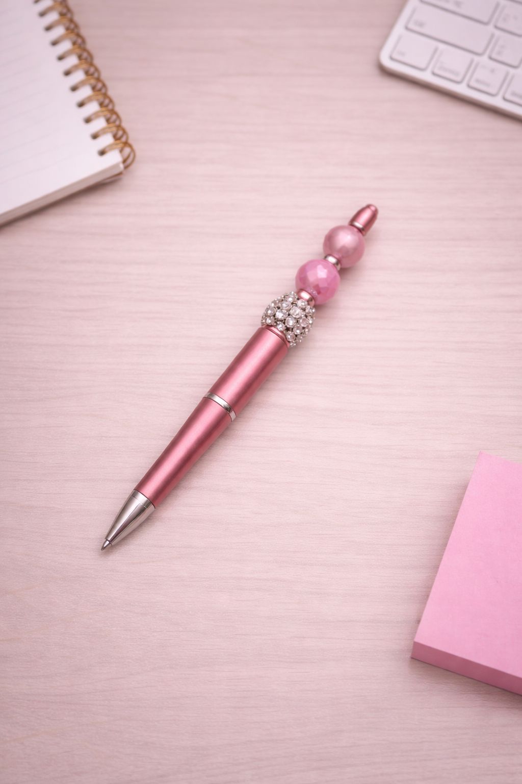 Rose Gold “Trio Bead” Beaded Pen
