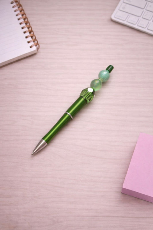 Forest Green “Trio Bead” Beaded Pen