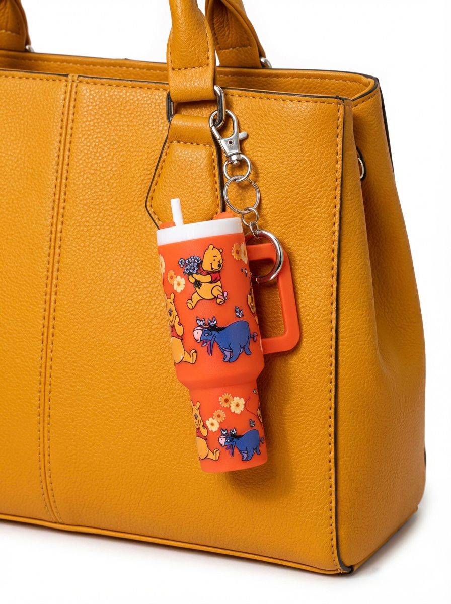 Mini Stanley Lip Balm Holder Keyring with Winnie the Pooh Wrap