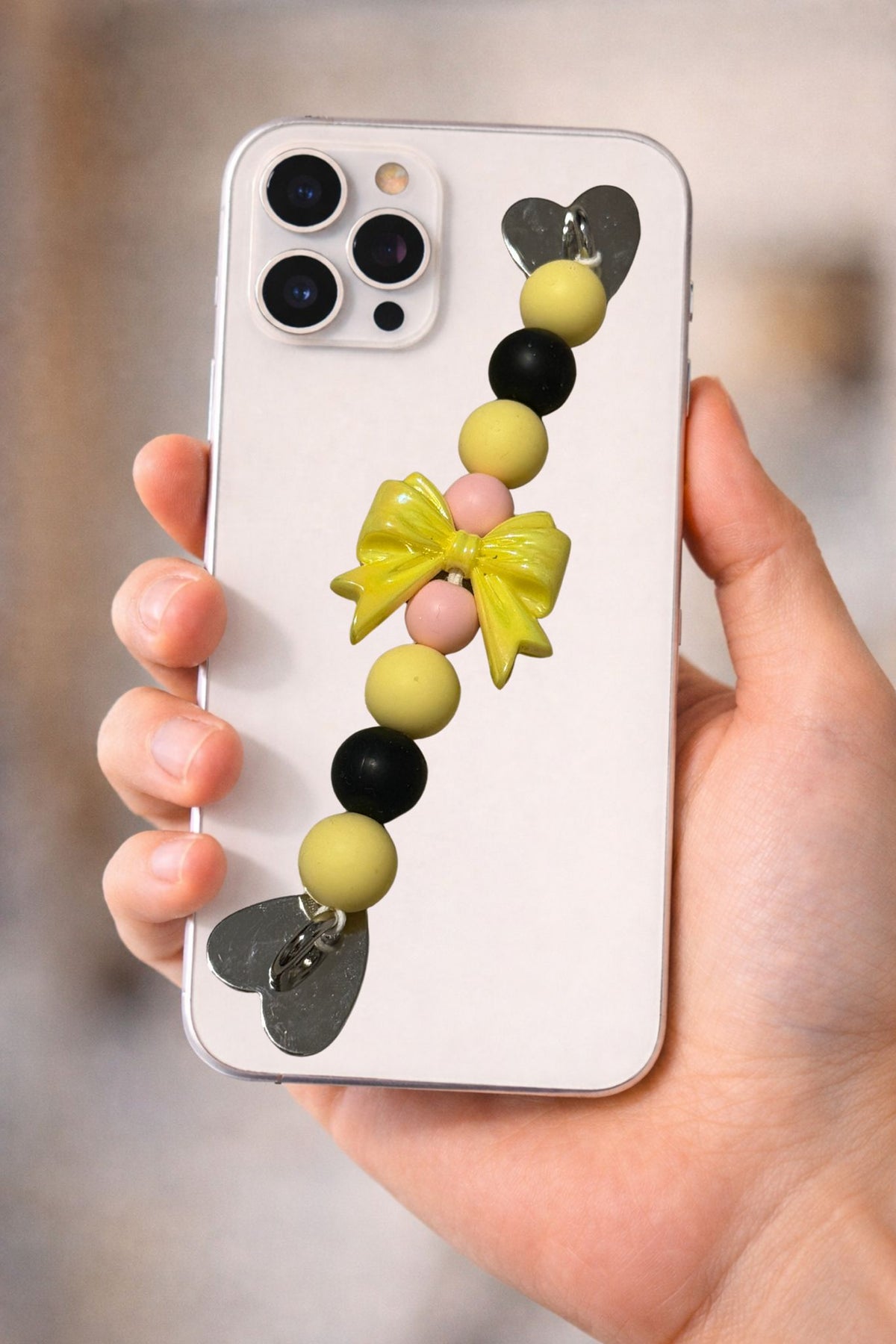 “Yellow Bow” Self Adhesive Phone Strap