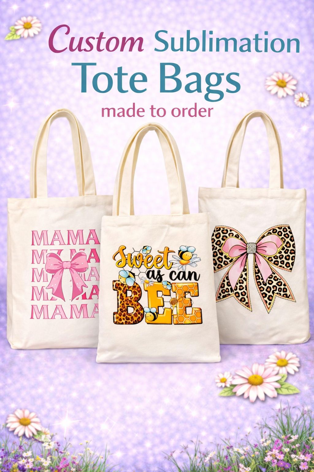 Custom Sublimation Tote Bags – Made to Order