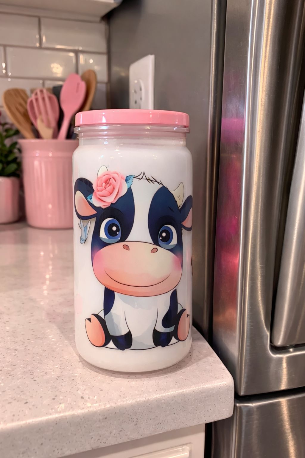 16oz Milky Dreams Globe with Cow Wrap