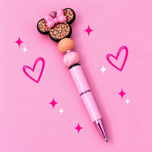 Baby Pink  "Leopard Print Minnie Head" Focal Pen