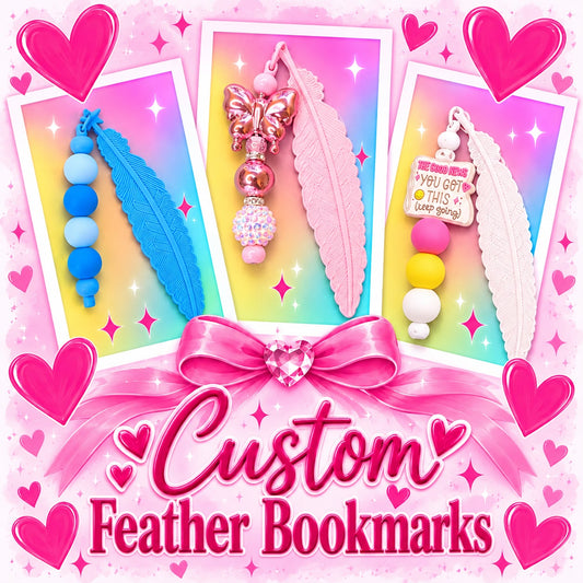 Personalised Custom Beaded Feather Bookmark - Made to Order