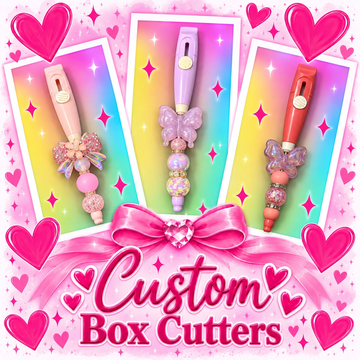 Personalised Custom Beaded Box Cutter/Opener – Made to Order
