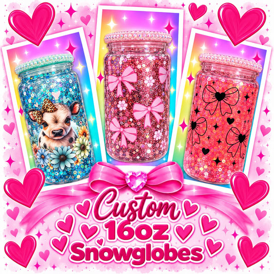16oz Custom Snow Globe Cup – Made to Order