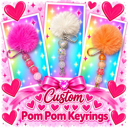 Custom Pom Pom Keyring – Made to Order
