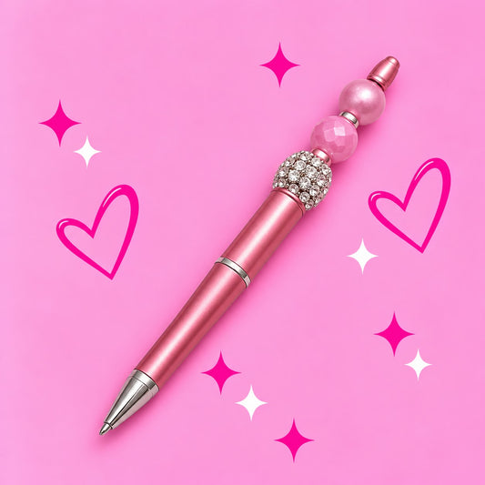 Rose Gold “Trio Bead” Beaded Pen