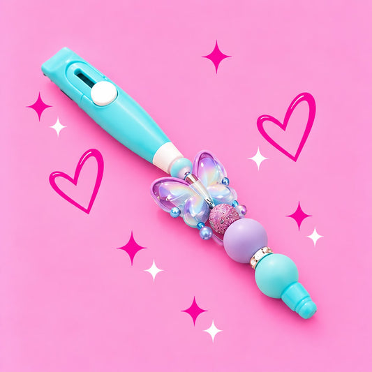 Personalised Blue Butterfly Beaded Box Cutter/Opener