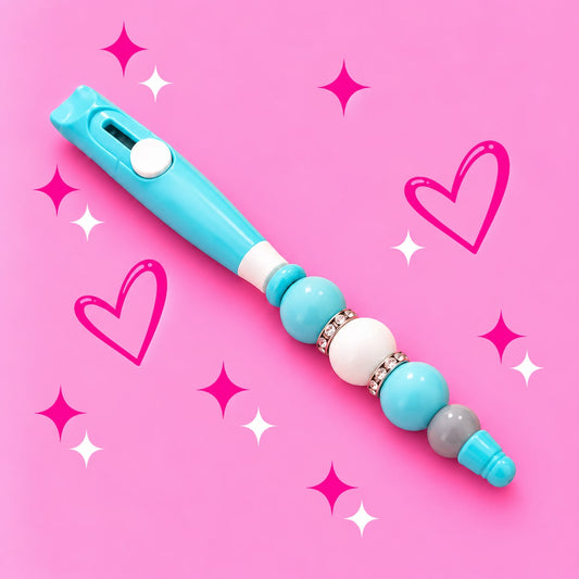 Personalised Blue Beaded Box Cutter/Opener
