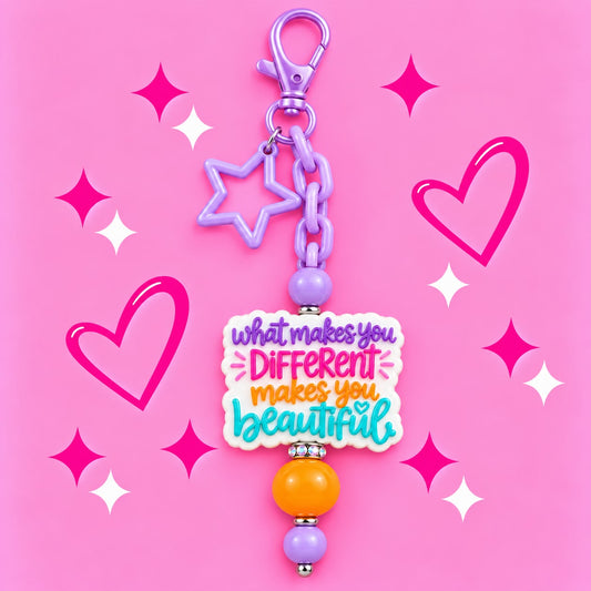 "What Makes You Different Makes You Beautiful" Bag Charm