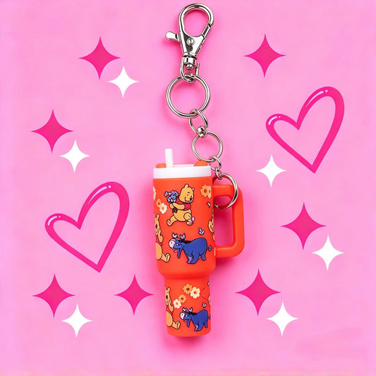 Mini Stanley Lip Balm Holder Keyring with Winnie the Pooh Wrap