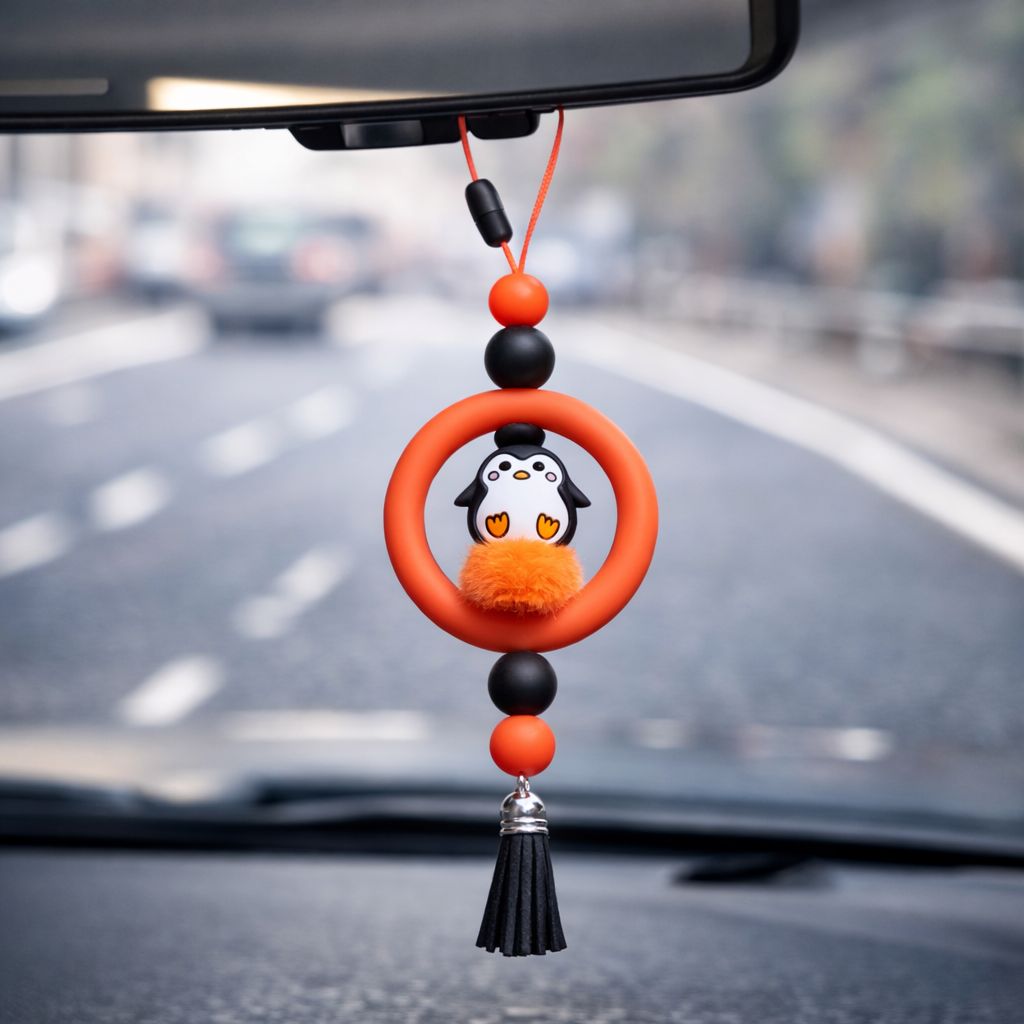 “Penguin” Rear View Mirror Car Charm